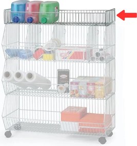 Horná drôtená polica pre hrabacie, stohovacie koše, 900 mm