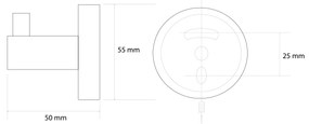 Sapho Sapho, X-ROUND GOLD vešiačik, zlatá matná, XR205GB