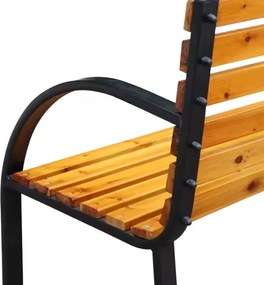 Lean Toys Drevená záhradná lavička s operadlom