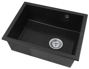 Gamma Decor 5040, 1-komorový granitový drez 560x460x180 mm, čierna škvrnitá, GMA-ZLE000081