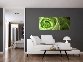 Obraz - Abstraktné ruže zelená (120x50 cm)
