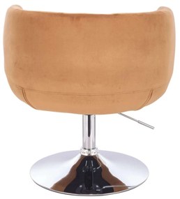 LuxuryForm DESIGN Kreslo MONTANA VELUR na striebornom tanieri - hnedé