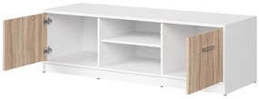 TV skrinka BRW Nepo Plus 28 (biela + dub sonoma) . Vlastná spoľahlivá doprava až k Vám domov. 1098385