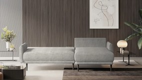 Rohová sedačka Soho, svetlo šedá štruktúrovaná látka, pravý roh