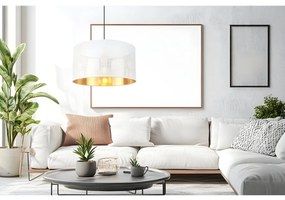 Závesné svietidlo Asti0, 1x biele PVC tienidlo, (fi 35cm), g, b