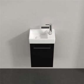 VILLEROY &amp; BOCH Avento závesná skrinka pod umývadielko, 1 dvierka, pánty vľavo, 340 x 202 x 514 mm, Crystal Black, A87600B3