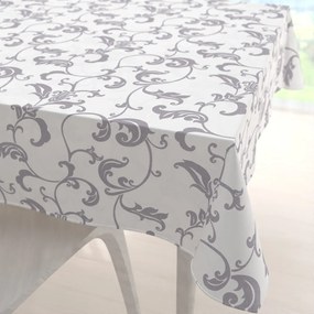 Biante Bavlnený štvorcový obrus Sandra SA-184 Sivé kvetované ornamenty na bielom 40x40 cm