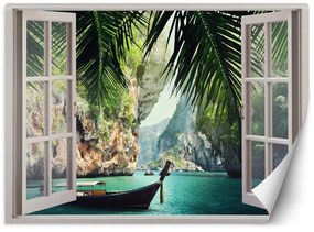Gario Fototapeta Okno s výhľadom na rajský záliv Materiál: Vliesová, Rozmery: 140 x 100 cm