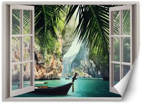 Gario Fototapeta Okno s výhľadom na rajský záliv Materiál: Vliesová, Rozmery: 210 x 150 cm