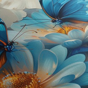 Obraz - Modrí motýle (70x50 cm)