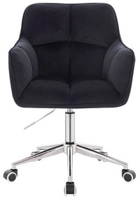 LuxuryForm DESIGN Kreslo AMALFI VELUR na striebornej podstave s kolieskami - čierne