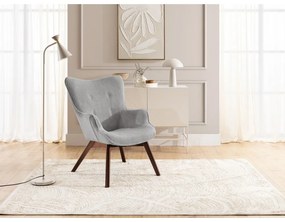 Sivé menčestrové kreslo s podnožkou Niko – Ropez