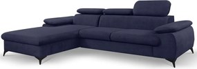 Rohová sedacia súprava Scala, tmavo modrá látka, ľavý roh