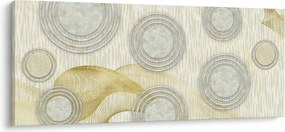 Obraz - Abstrakcia, mramorové kruhy (120x50 cm)