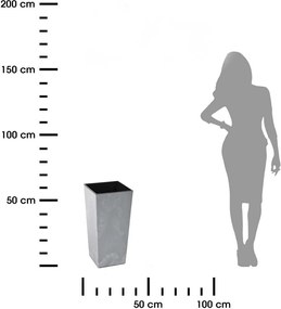 PLASTOVÝ KVETINÁČ PORTO 57X29X29 CM IMITÁCIA BETÓNU SIVÁ