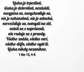 drevko Drevený citát Hymnus na lásku Rozmer obrazu: 95 x 90 cm, Farba dekorácie: Čierna