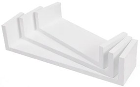 Sada 3 ks nástenných políc SHELFY, biela