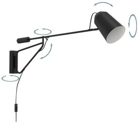Eglo 900614 - Nástenná lampa LORETO 1xE27/28W/230V