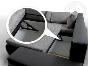 Rohová sedacia súprava Sofia Mini, Dostupné poťahy: ekokoža Soft 011 + Lawa 05, Strana: ľavá