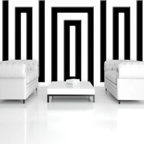 Fototapeta - Čierny a biely labyrint (152,5x104 cm)