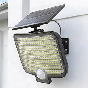 Exteriérové solárne nástenné LED svietidlo Alex, 1x LED 5,5w, čierna, pohybový senzor