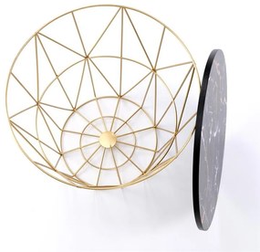 KONFERENČNÝ STOLÍK MANUEL ČIERNY MRAMOR / ZLATÝ