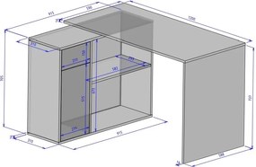 ROHOVÝ PISACÍ STÔL TITO SONOMA