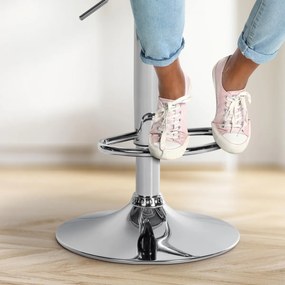 Barová stolička Olinda - zamat, chróm rám - krémová