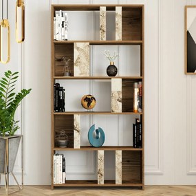 Knižnica Lime White Marble and Walnut