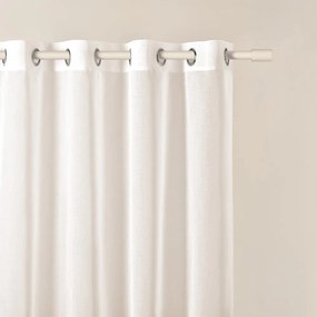 Kvalitná krémová záclona Flavia s volánmi na kruhy 140 x 250 cm