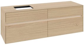 VILLEROY &amp; BOCH Collaro závesná skrinka pod umývadlo na dosku (umývadlo vľavo), 4 zásuvky, s LED osvetlením, 1600 x 500 x 548 mm, Nordic Oak, C135B0VJ