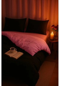 Čierno-ružové obliečky na jednolôžko/predĺžené s plachtou/3-dielne 160x220 cm Classic – Mila Home