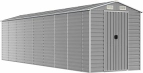 vidaXL Záhradná kôlňa, svetlosivá, 191x725x198 cm, galvanizovaná oceľ