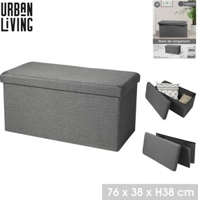 URBAN LIVING FORNORD Čalúnený úložný box / lavica, tmavosivý