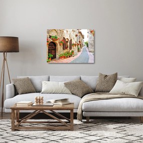 Sklenený obraz - Malebná Talianska ulička (70x50 cm)