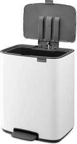 Biely pedálový oceľový odpadkový kôš 12 l Bo – Brabantia