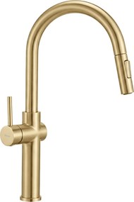 Rea Fresh High, vysoká kuchynská batéria s výsuvnou spŕškou, zlatá matná, REA-B7201