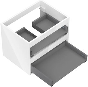 Mexen Box-A, závesná skrinka 60 cm, 2 zásuvky, biela lesklá, 91AX0-0600-470-2-00