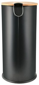 Matne čierny nášľapný oceľový odpadkový kôš 30 l Adonis – Spirella