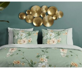 Zelené obliečky na dvojlôžko/predĺžené z bavlneného saténu 200x220 cm Sizena – Descanso