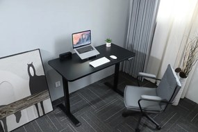 Výškovo nastaviteľný elektrický stôl BestBerg BBAT-14BB / rozmer 140x70 cm / výška 93,4-125,4 cm / čierny