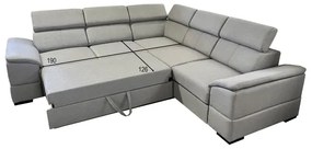 Univerzálna rohová rozkladacia sedacia súprava s úložným priestorom GRANADA sivá