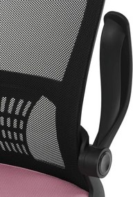 KA-K2006 PINK, Kancelárska stolička, ružová sieťovina a čierny plast