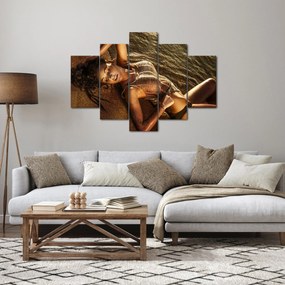 Obraz ženy ležiacej na pláži (150x105 cm)