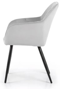 Sada dvoch jedálenských stoličiek DIAMANT zamatové, sivé / čierne nohy (2 ks)
