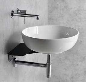 Sapho Sapho, TETRIS umývadlo s držiakom pre podomietkovou batériu, čierna matná, TZ429-01