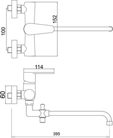 Novaservis Titania Fresh, paneláková batéria bez prísluš 100 mm, chrómová, 96037/1,0