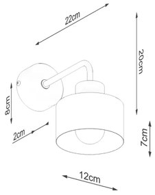 Sollux SL.1129 - Nástenná lampa SAVAR 1xE27/60W/230V čierna