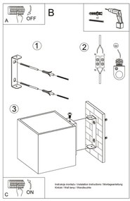 Sollux Sl.1183 - Nástenné bodové svietidlo QUAD 1xG9/8W/230V zlatá