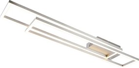 Stropné svietidlo obdĺžnikové oceľové 3-stupňové stmievateľné - Plazas Novo